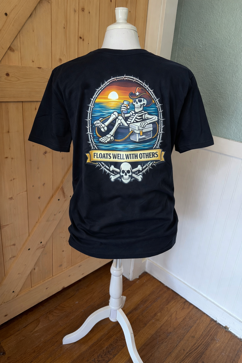 River Junkie – “Floats Well With Others” Premium Graphic Tee