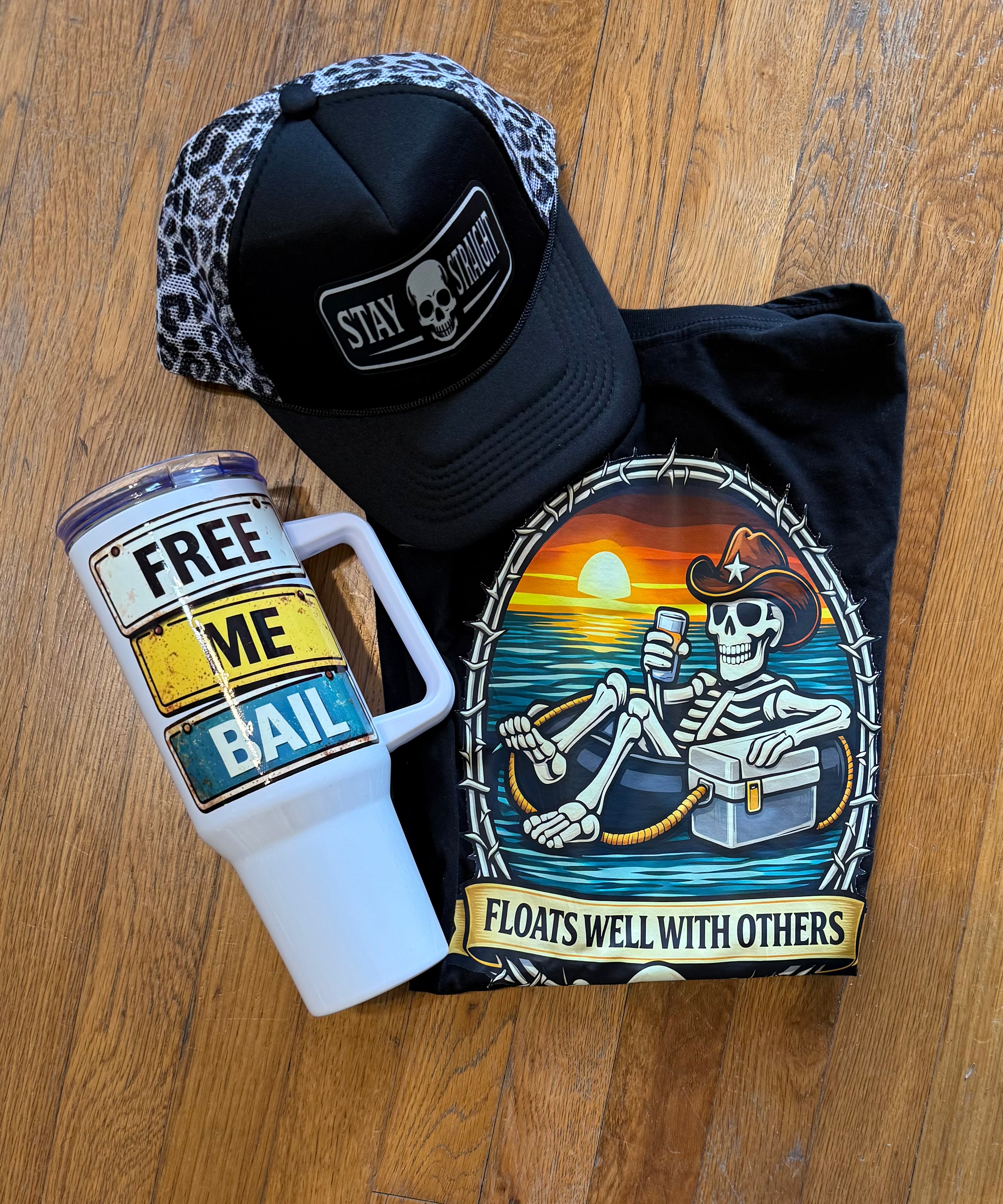 River Junkie – “Floats Well With Others” Premium Graphic Tee