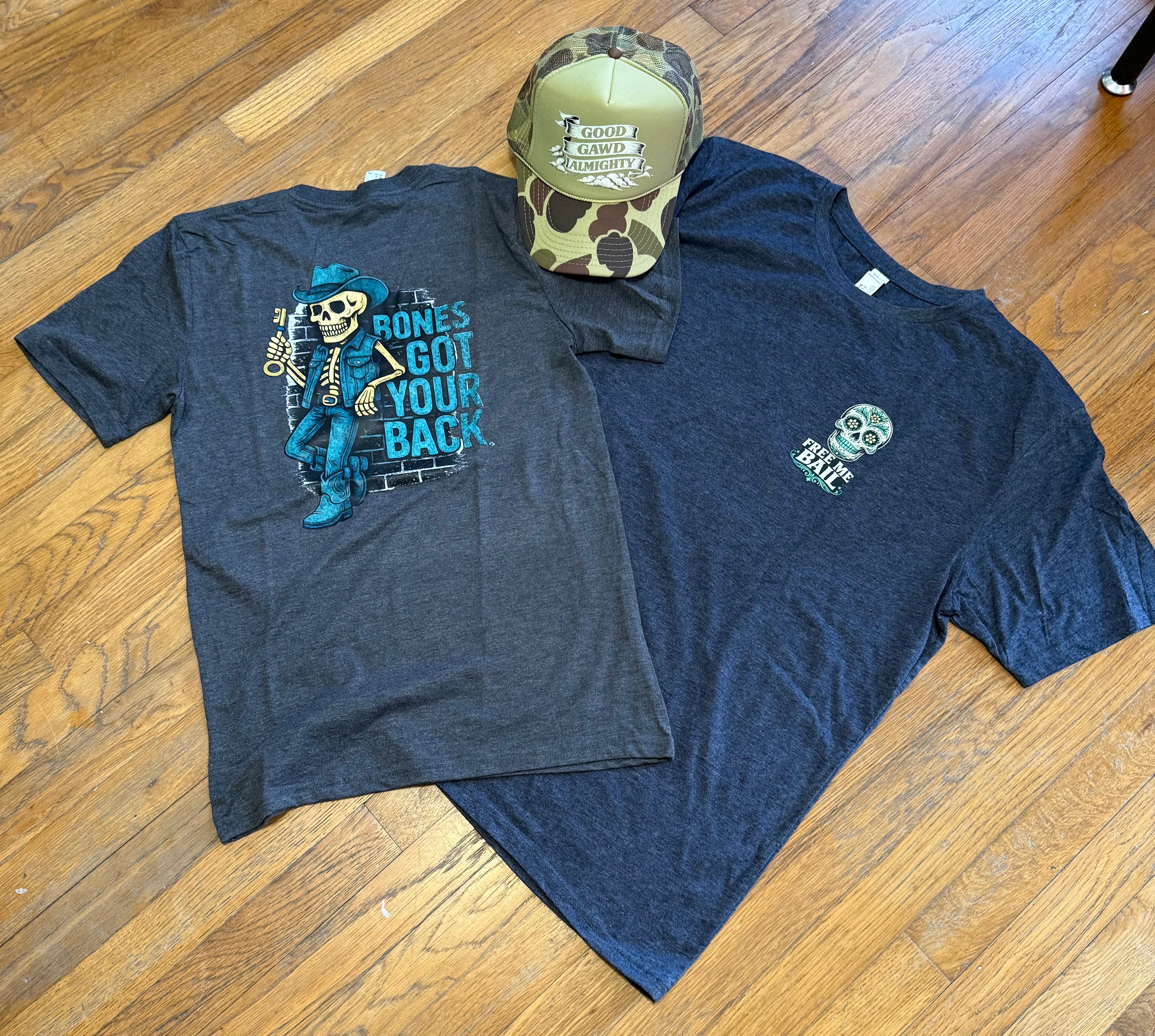 Bones Got Your Back Graphic Tee (Charcoal)