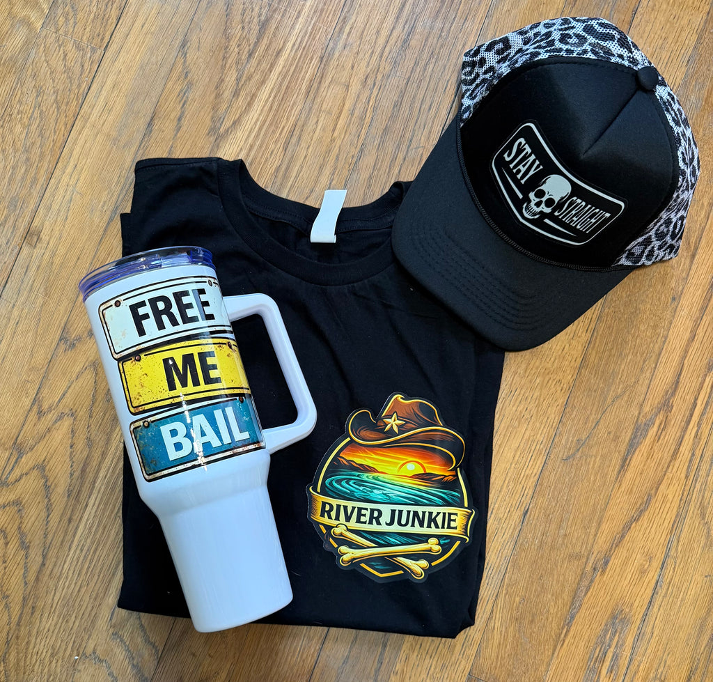 River Junkie – “Floats Well With Others” Premium Graphic Tee