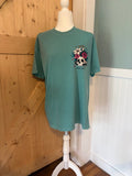 Free Indeed Graphic Tee – Teal Faith-Based Skull & Tomb Shirt