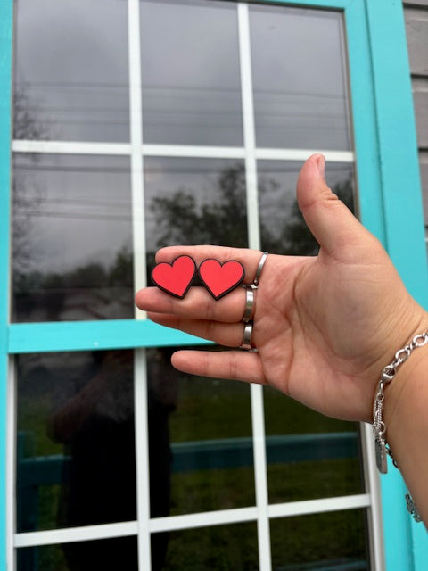 Red Heart Croc Charm – Minimal Love Shoe Accessory