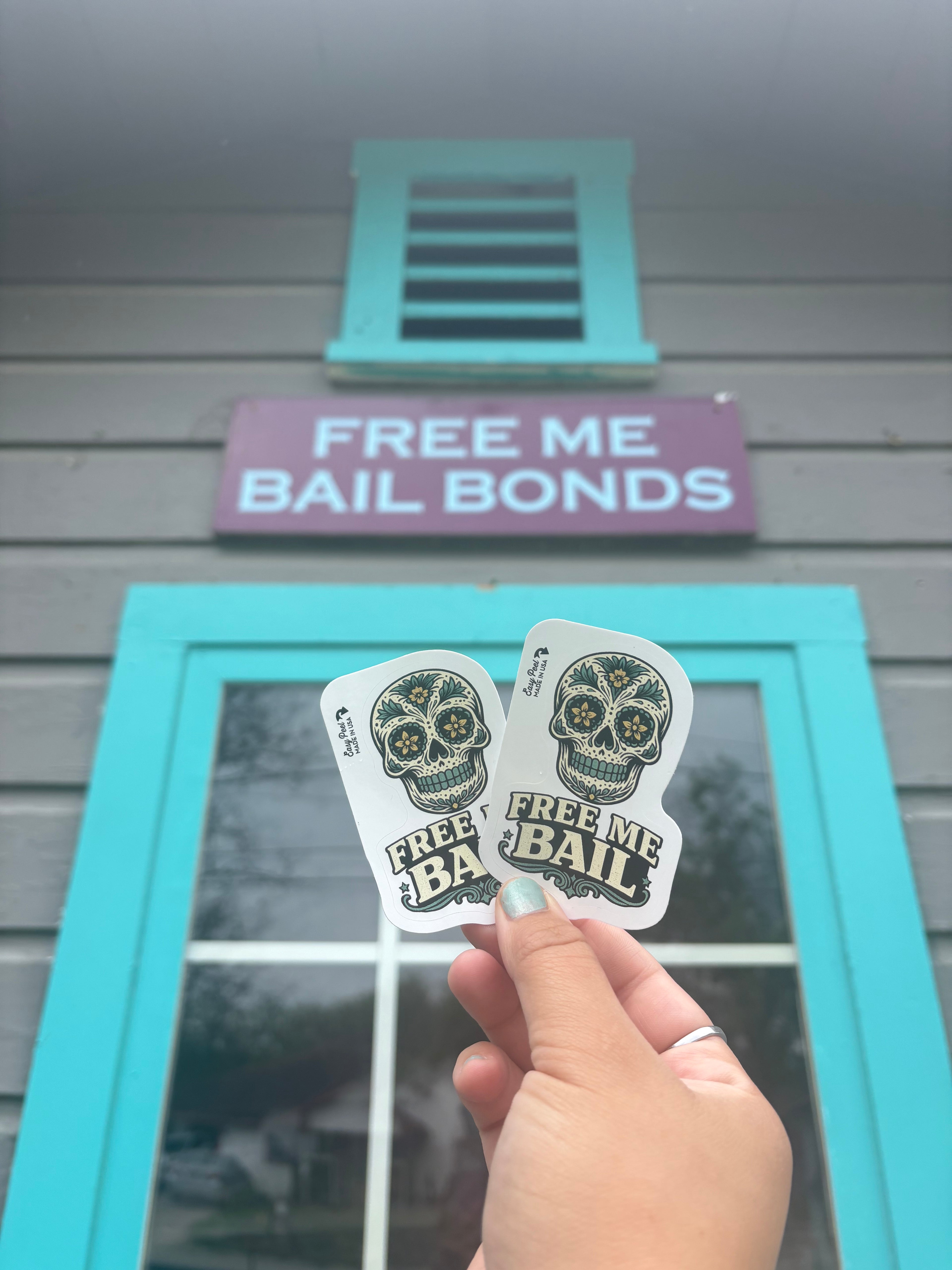 Free Me Bail Sugar Skull Sticker – Western Vinyl Decal
