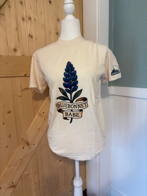 Bluebonnet Babe Graphic Tee – Cream Texas Floral Shirt