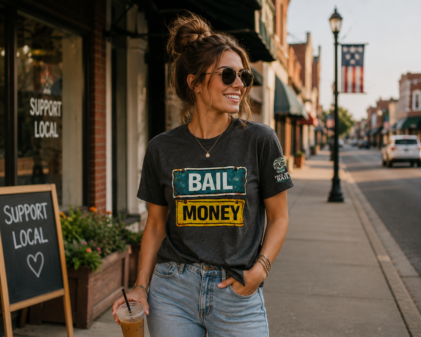 Free in Texas Graphic Tee – Black Vintage Texas Sign Shirt