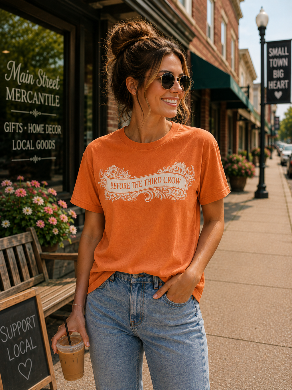 Before the Third Crow Graphic Tee – Green Vintage Script Shirt