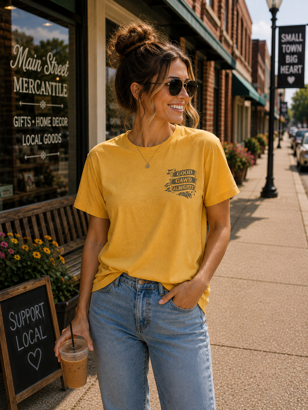 Good Gawd Almighty Graphic Tee – Green Minimal Chest Logo Shirt